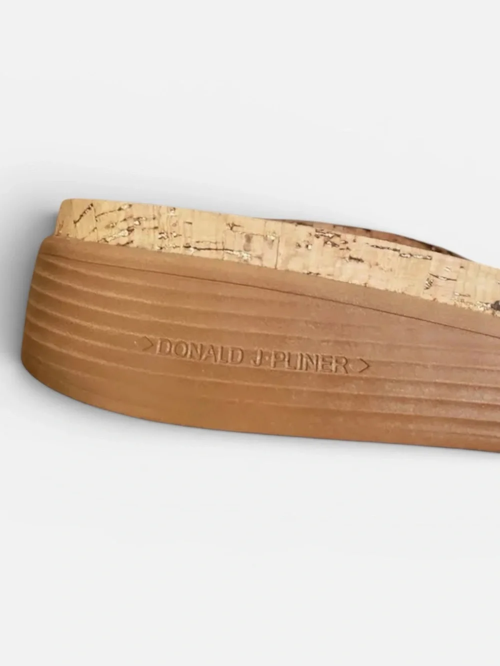 Donald J Pliner “Fiji” Flatform Slide Thong Sandal  in Gold Fleck Cork Sz 9